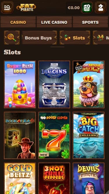 Schermata dei bonus di fatpirate casino su desktop e mobile