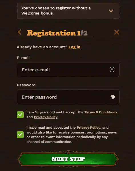 Schermata di login fatpirate su desktop